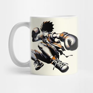 Dynamic Anime Boxer: Intense Gym Motivation Mug